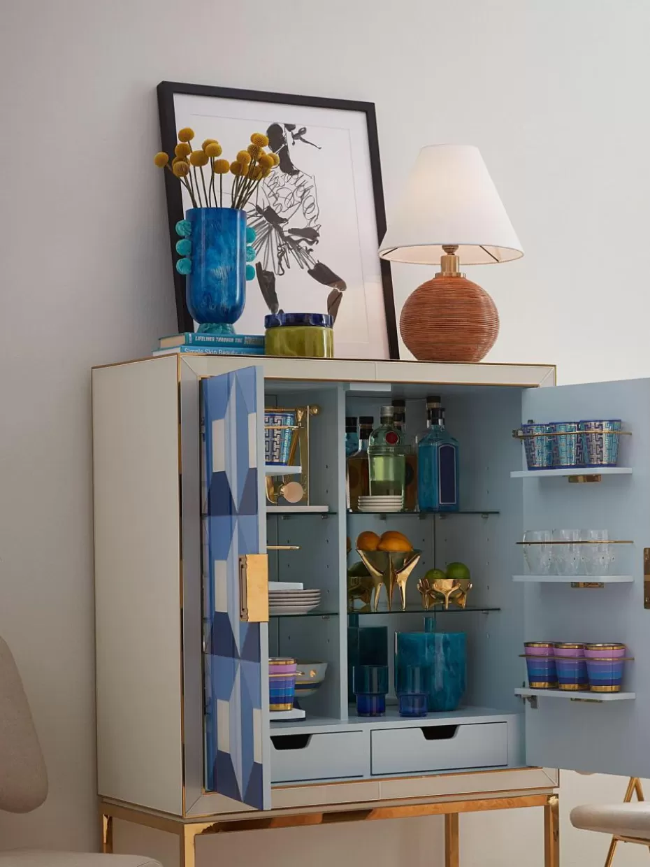 Vasen-Jonathan Adler Handgefertigte Vase Mustique in Marmor-Optik, H 27 cm