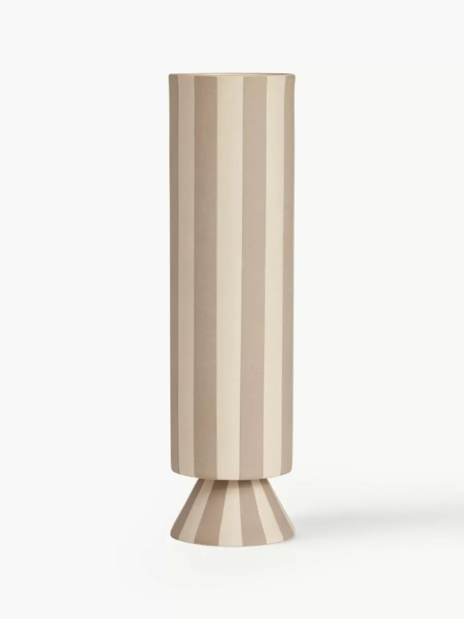 Vasen-Oyoy Living Design Handgefertigte Vase Toppu, H 31 cm Beigetöne