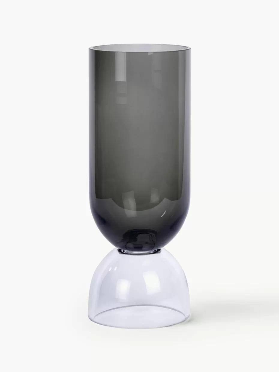 Vasen-Lambert Handgefertigte Vase Vasari, H 32 cm Grautöne, transparent