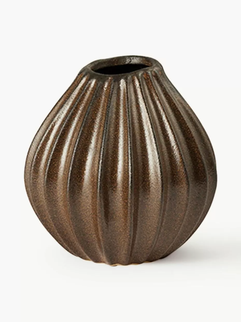 Vasen-Broste Copenhagen Handgefertigte Vase Wide mit reaktiver Glasur, H 15 cm