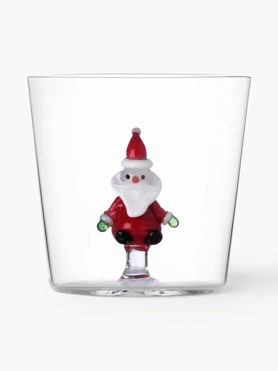 Weihnachtsgeschirr | Family Holidays-Ichendorf Handgefertigte Wassergläser Christmas Tales, 2 Stück Weihnachtsmann