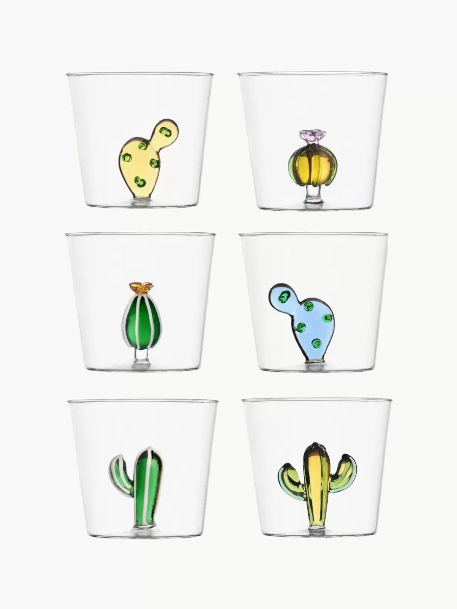 Wassergläser-Ichendorf Handgefertigte Wassergläser Desert Plants, 6er-Set