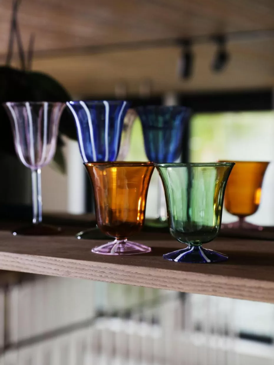 Wassergläser-&k amsterdam Handgefertigte Wassergläser Eve aus Borosilikatglas, 2 Stück Hellgrün, Blau transparent