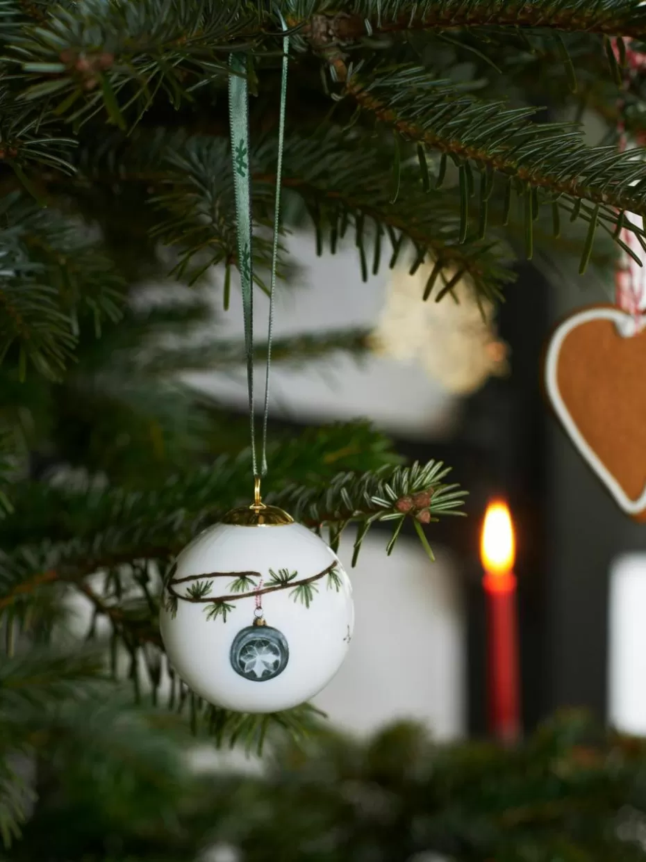 Weihnachtskugeln & Baumanhänger-Kähler Handgefertigte Weihnachtskugel Hammershøi aus Porzellan Schneemann