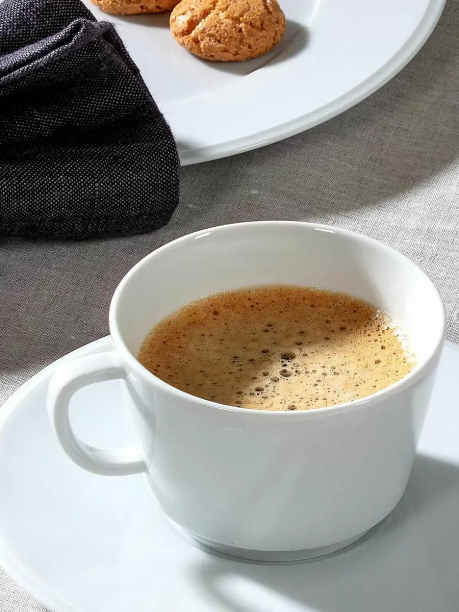 Tassen-Meissen Handgefertigte XS Porzellan-Kaffeetassen Vitruv mit Untertassen, 2 Stück