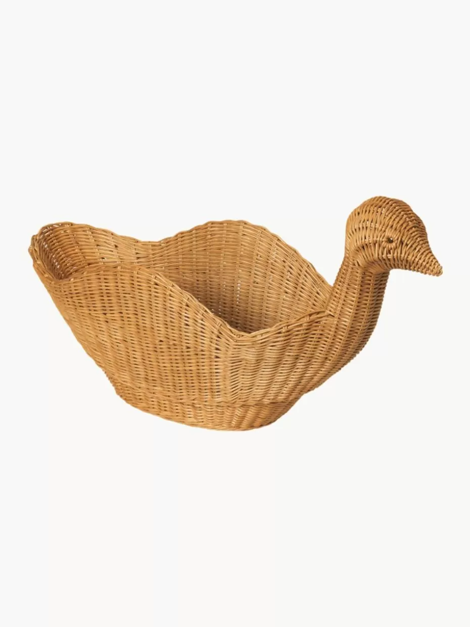 Aufbewahrung-ferm LIVING Kids Handgefertigter Aufbewahrungskorb Bird aus Rattan