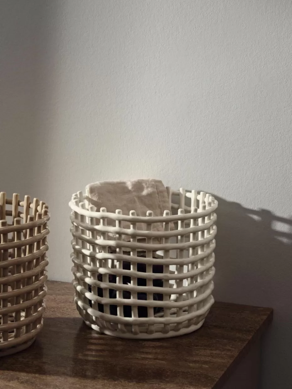 Körbe-ferm LIVING Handgefertigter Aufbewahrungskorb Nalan aus Keramik, H 32 cm