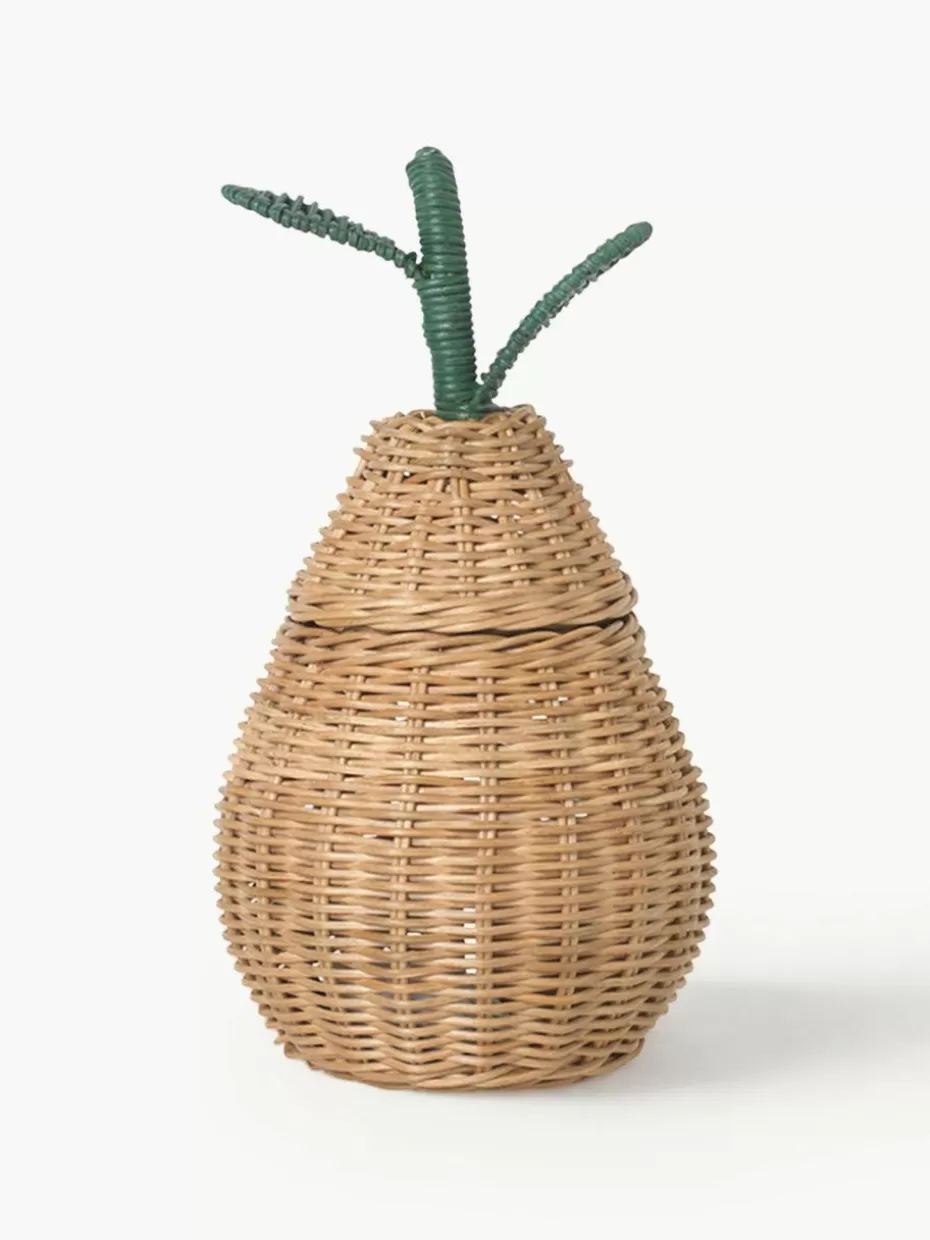 Aufbewahrung-ferm LIVING Kids Handgefertigter Aufbewahrungskorb Pear aus Rattan