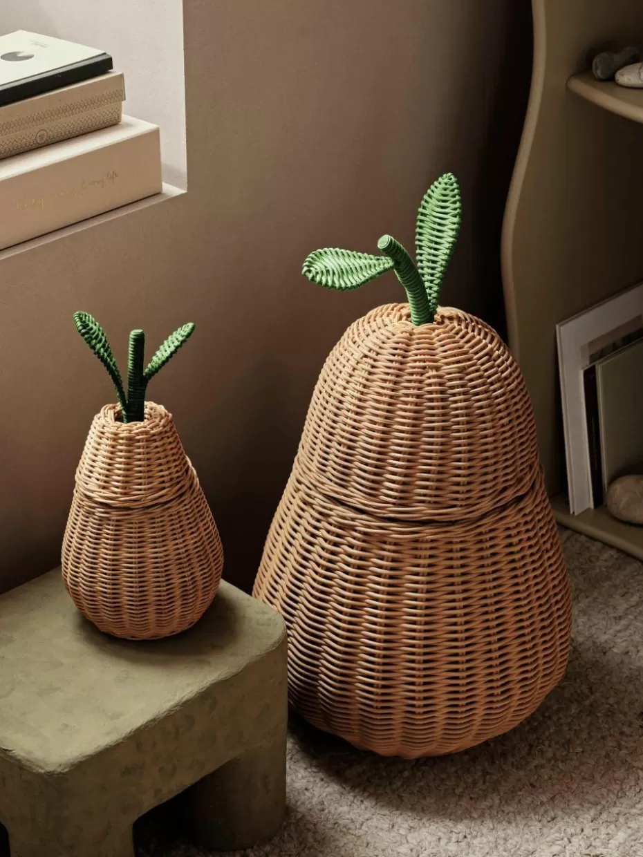 Aufbewahrung-ferm LIVING Kids Handgefertigter Aufbewahrungskorb Pear aus Rattan