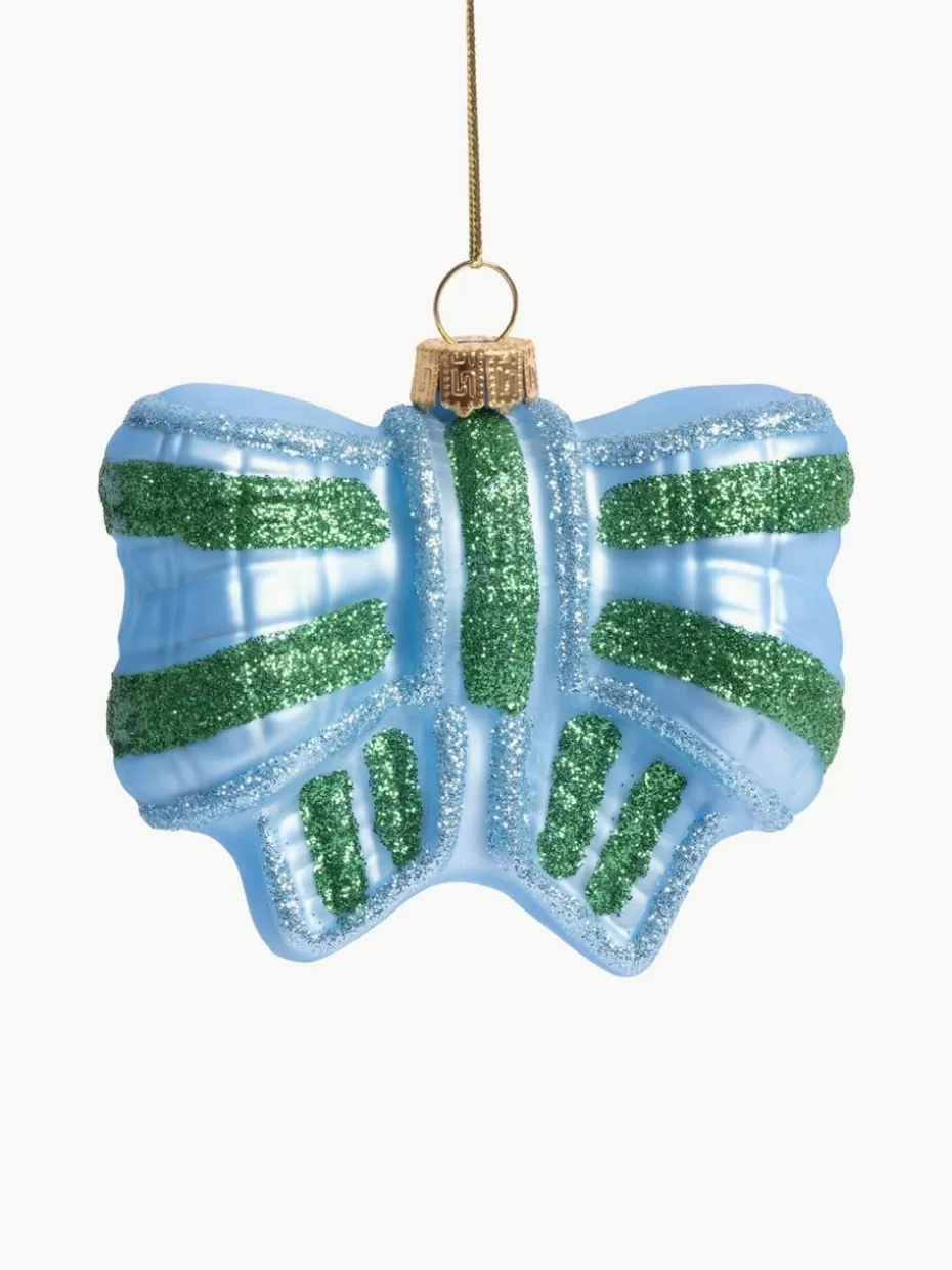 Weihnachtskugeln & Baumanhänger | Glow-Up-&k amsterdam Handgefertigter Baumanhänger Ribbon Hellblau, Grün