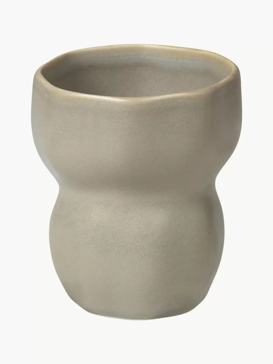 Weihnachtsgeschirr | Nordic Celebrations-Broste Copenhagen Handgefertigter Becher Limfjord in organischer Form, 350 ml Hellgrau