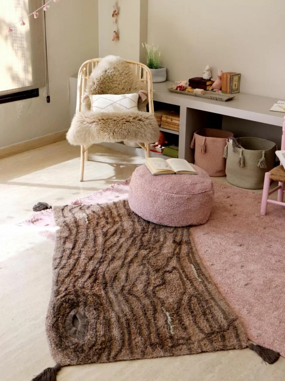 Sitzsäcke-Lorena Canals Handgefertigter Kinder-Pouf Chill Webstoff Hellrosa