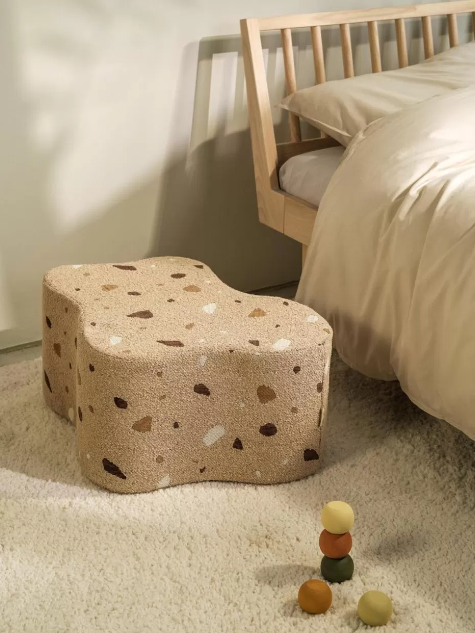 Sitzsäcke-Wigiwama Handgefertigter Kinder-Pouf Cloud aus Bouclé Bouclé Beige, Terrazzo-Optik
