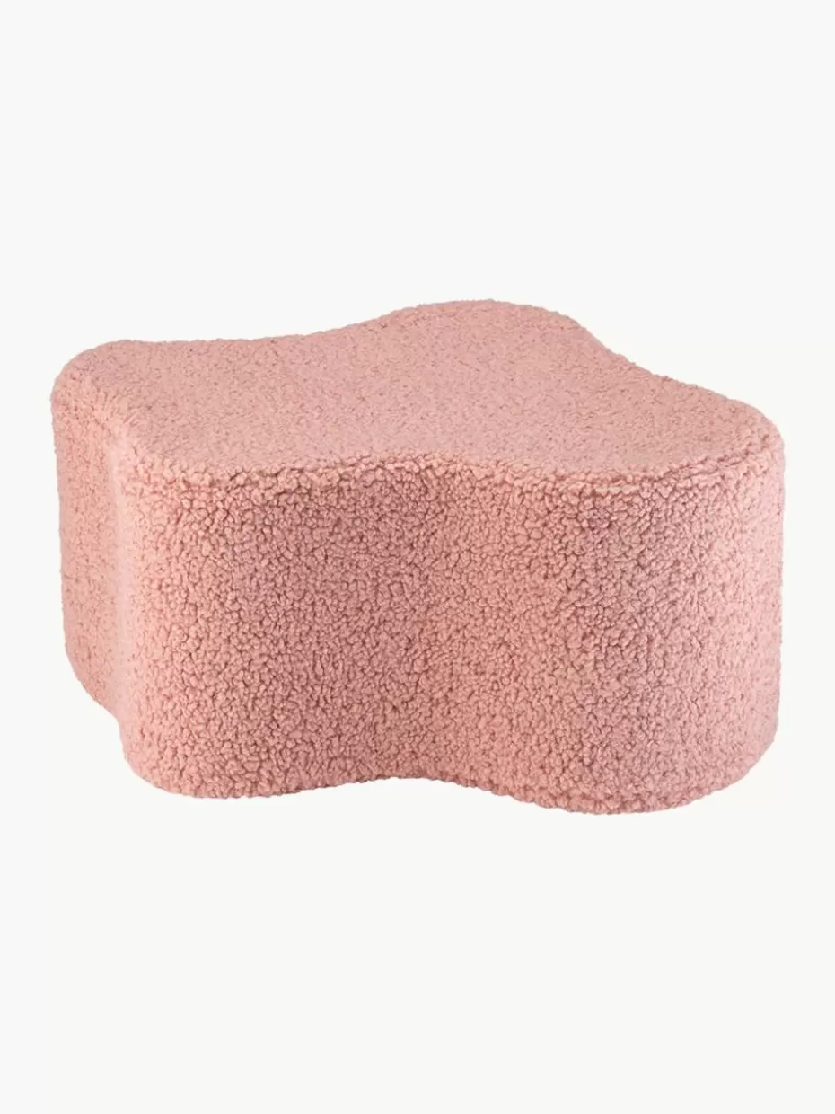 Sitzsäcke-Wigiwama Handgefertigter Kinder-Pouf Cloud aus Teddy Teddy Hellrosa