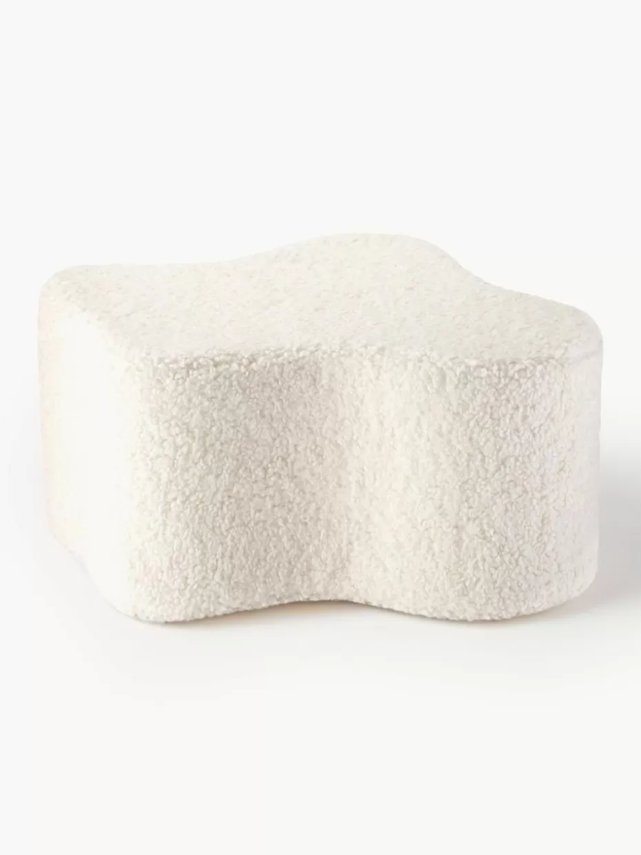 Sitzsäcke-Wigiwama Handgefertigter Kinder-Pouf Cloud aus Teddy Teddy Off White