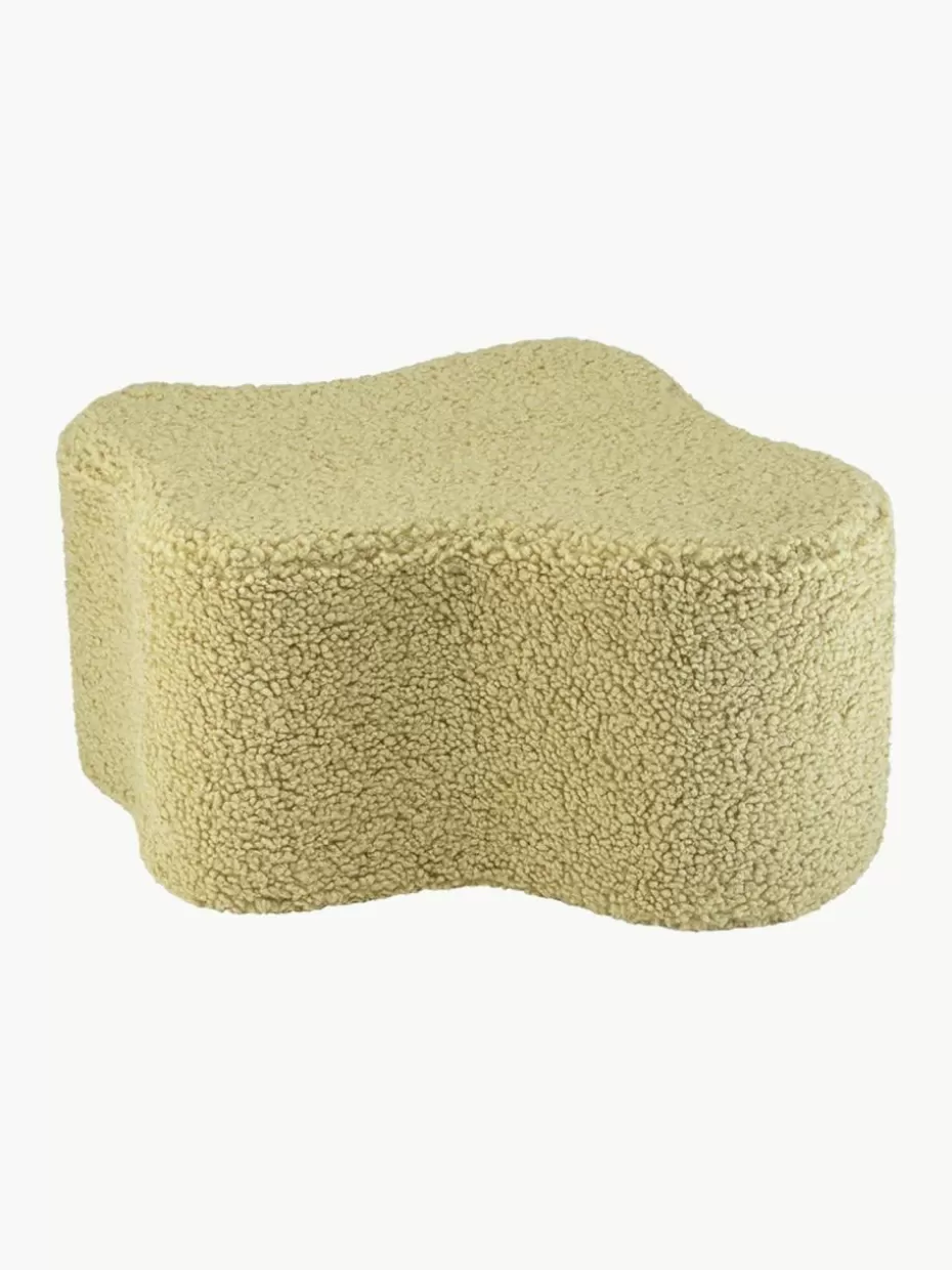 Sitzsäcke-Wigiwama Handgefertigter Kinder-Pouf Cloud aus Teddy Teddy Hellgrün