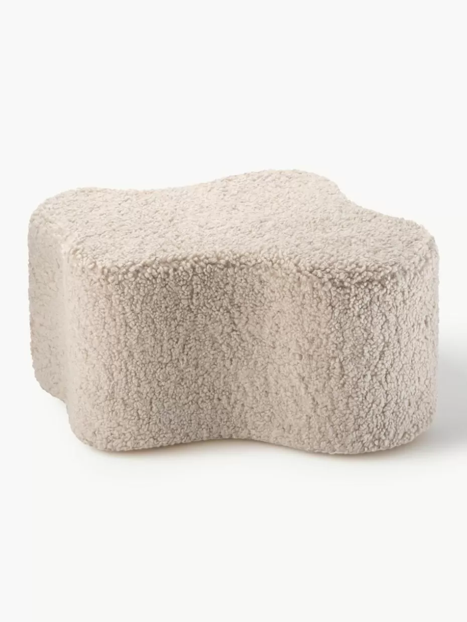 Sitzsäcke-Wigiwama Handgefertigter Kinder-Pouf Cloud aus Teddy Teddy Hellbeige