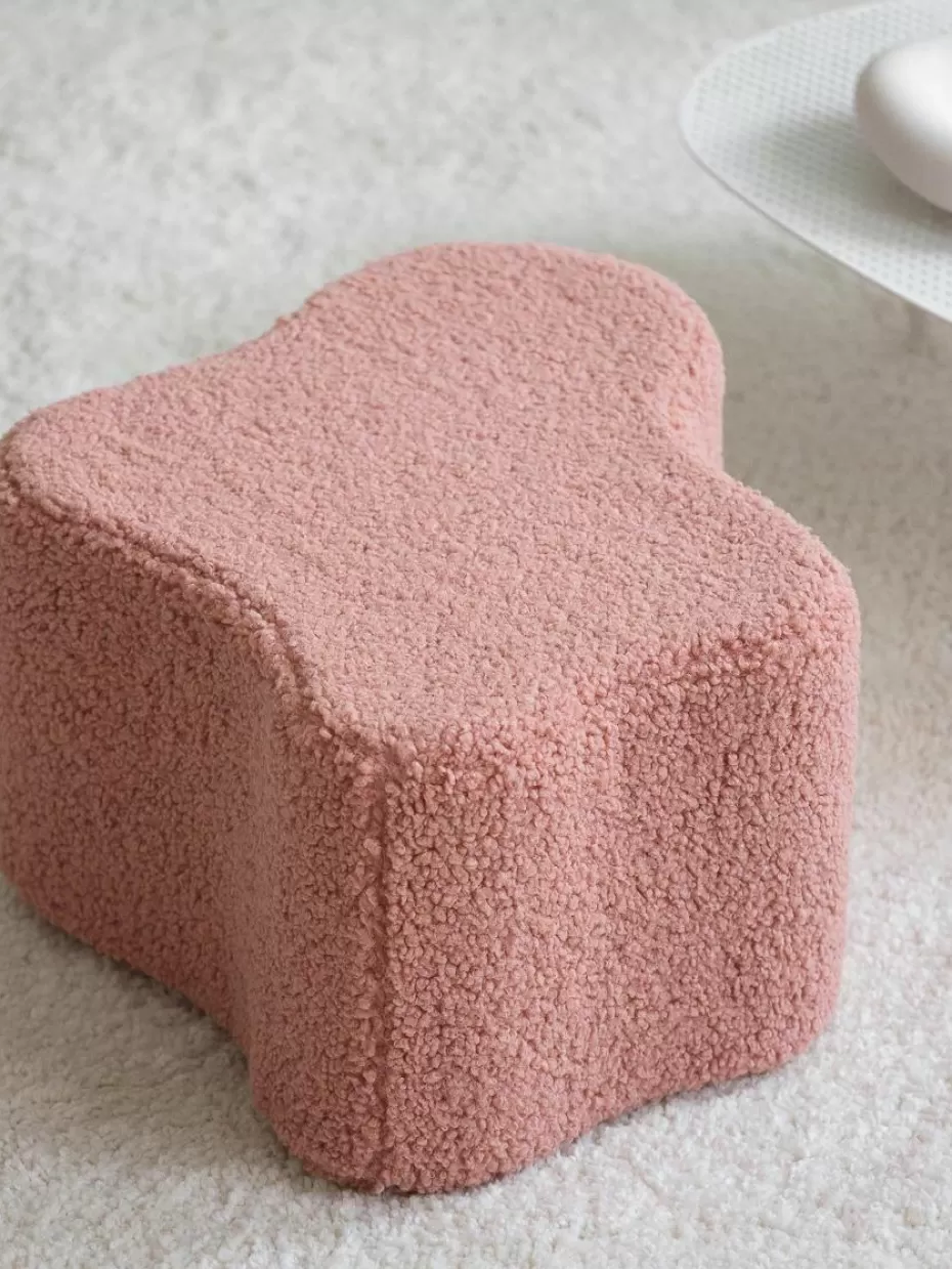 Sitzsäcke-Wigiwama Handgefertigter Kinder-Pouf Cloud aus Teddy Teddy Hellrosa