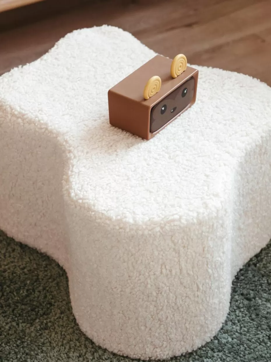 Sitzsäcke-Wigiwama Handgefertigter Kinder-Pouf Cloud aus Teddy Teddy Off White
