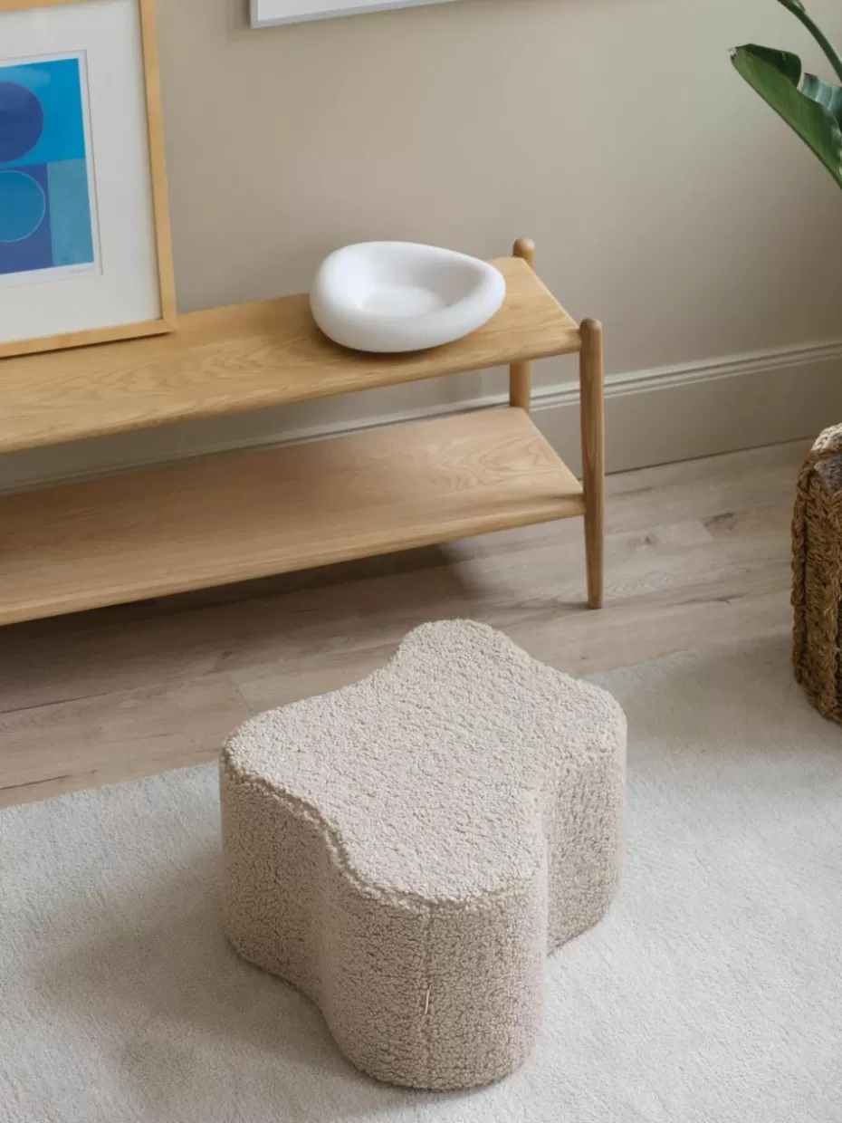Sitzsäcke-Wigiwama Handgefertigter Kinder-Pouf Cloud aus Teddy Teddy Hellbeige