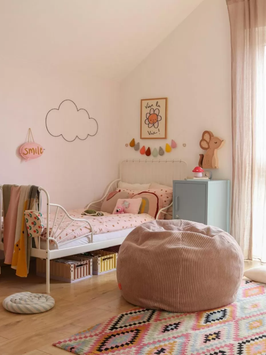 Sitzsäcke-Funzy Handgefertigter Kinder-Sitzsack Flora aus Cord Cord Altrosa