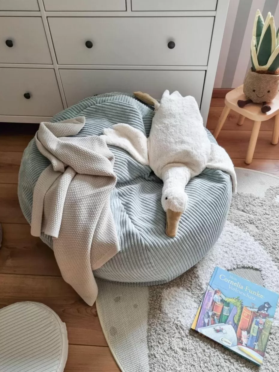 Sitzsäcke-Funzy Handgefertigter Kinder-Sitzsack Flora aus Cord Cord Salbeigrün