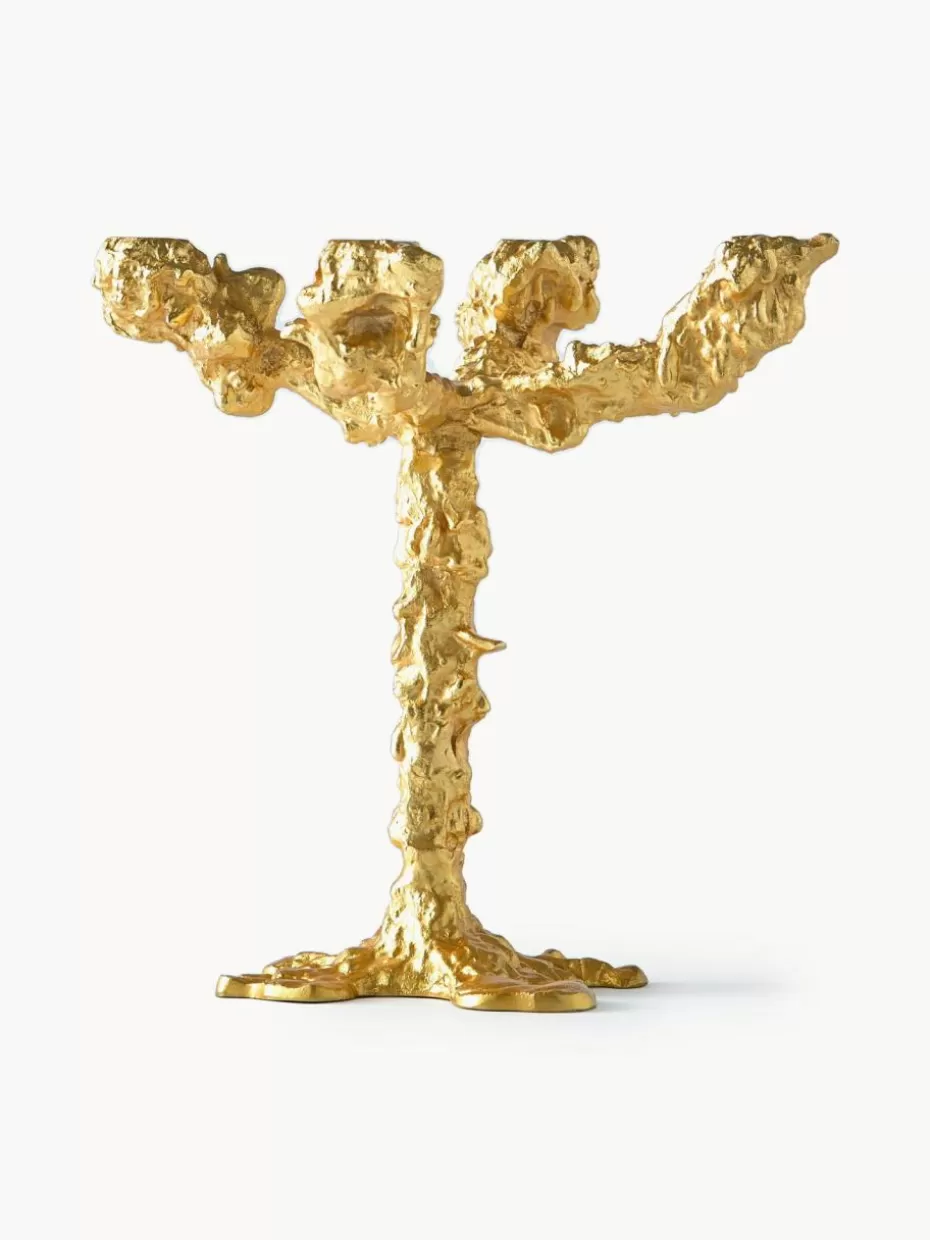 Kerzenständer & Kerzenhalter-Pols Potten Handgefertigter Metall-Kerzenhalter Drip Goldfarben