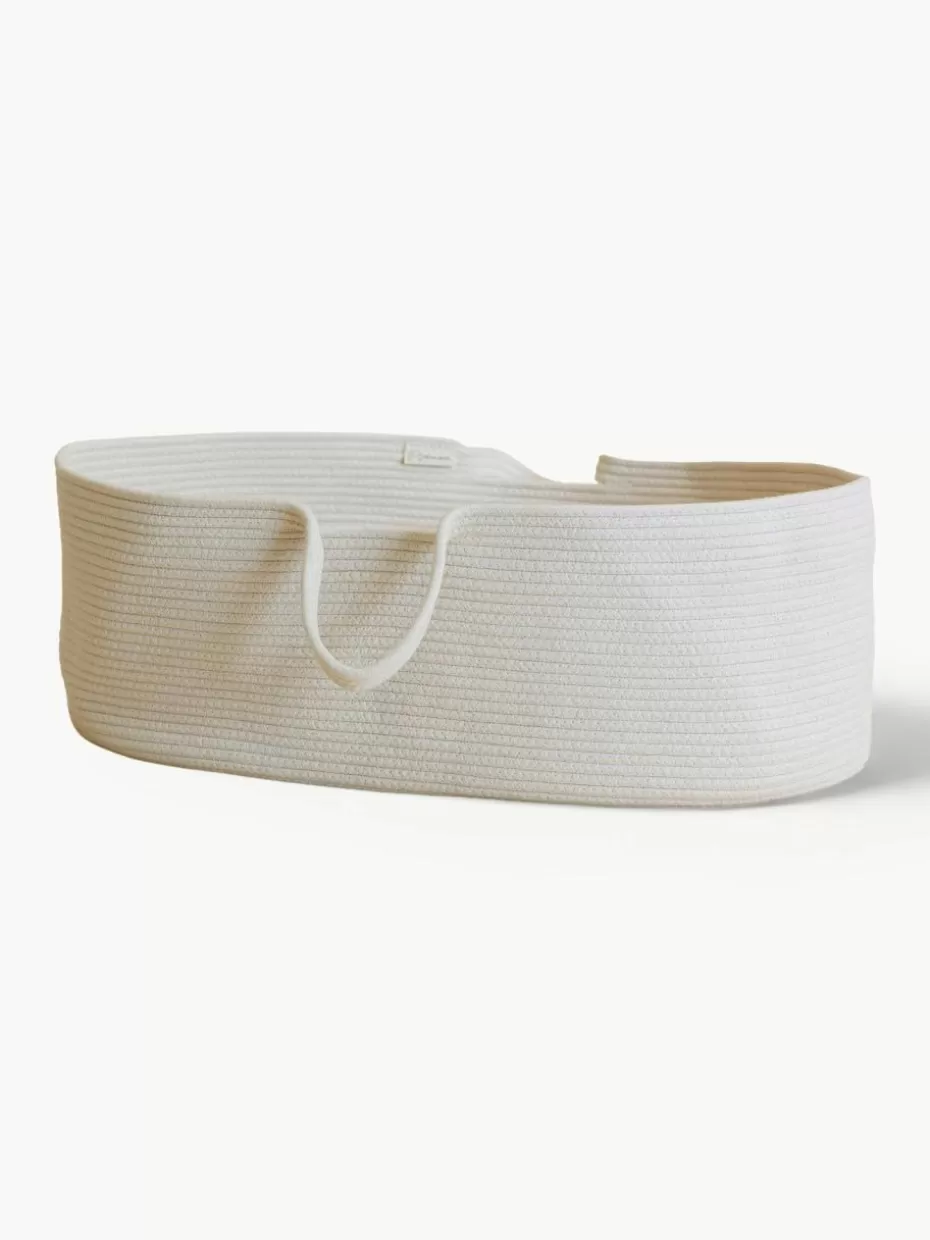 Babybetten-Metallbude Handgefertigter Moseskorb Robe Webstoff Off White