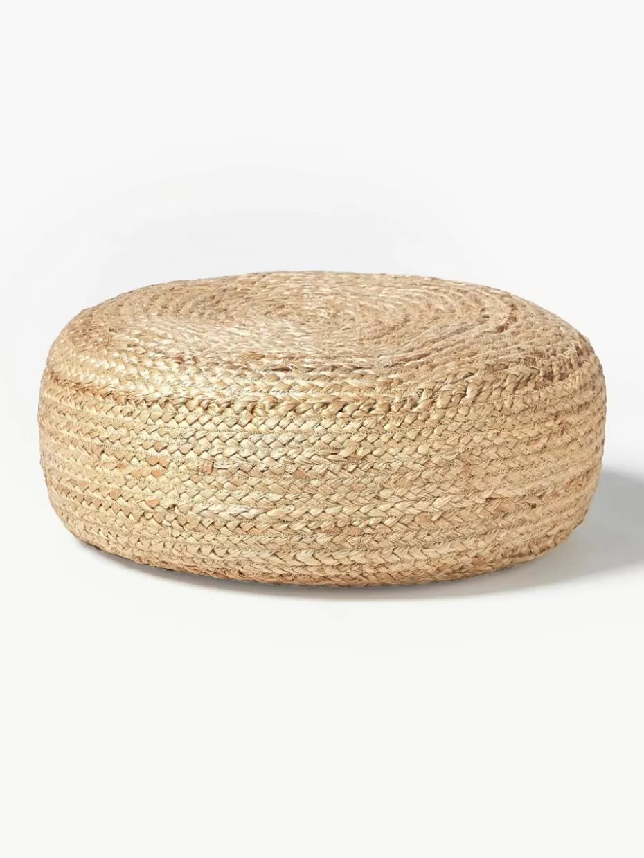 Bodenkissen & Poufs | Hocker-Westwing Collection Handgefertigter Pouf Bono aus Jute Beige