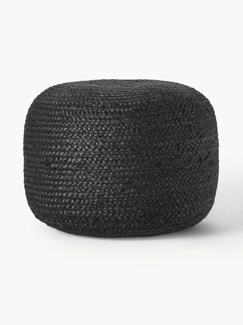 Bodenkissen & Poufs | Hocker-Westwing Collection Handgefertigter Pouf Bono aus Jute Anthrazit