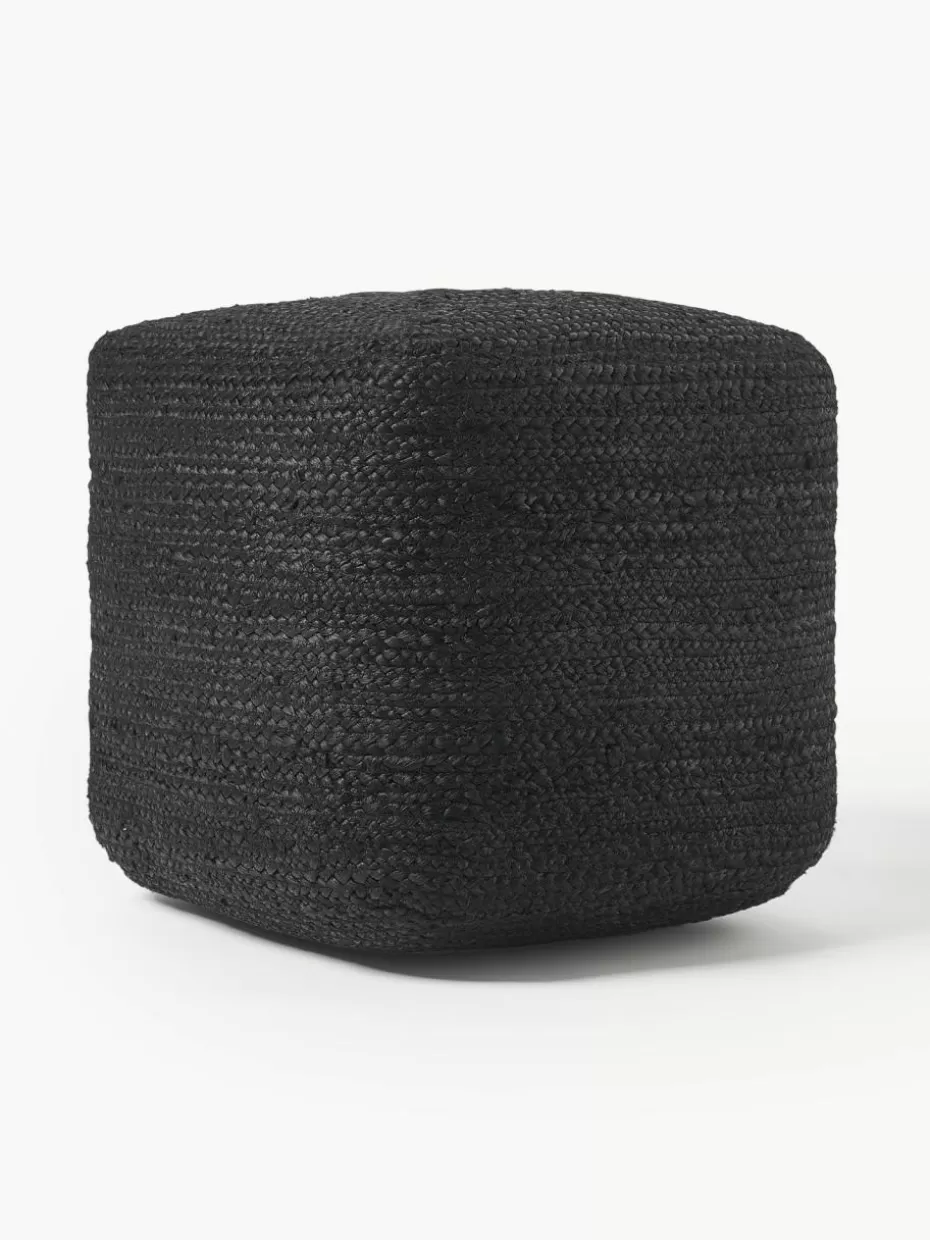 Bodenkissen & Poufs | Hocker-Westwing Collection Handgefertigter Pouf Bono aus Jute Anthrazit