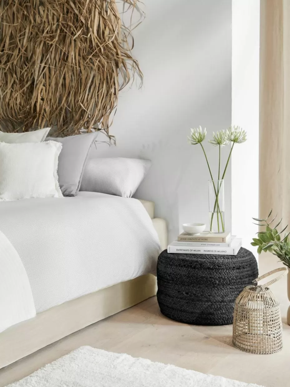 Bodenkissen & Poufs | Hocker-Westwing Collection Handgefertigter Pouf Bono aus Jute Anthrazit