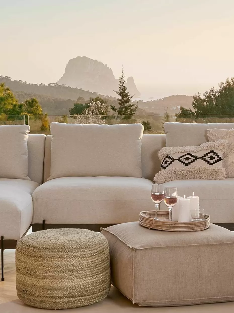 Bodenkissen & Poufs | Hocker-Westwing Collection Handgefertigter Pouf Bono aus Jute Beige