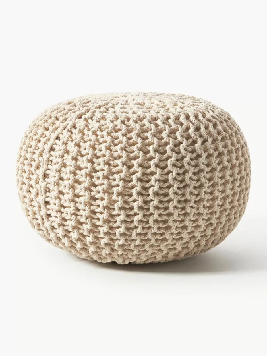 Bodenkissen & Poufs | Hocker-Westwing Collection Handgefertigter Strickpouf Dori Greige