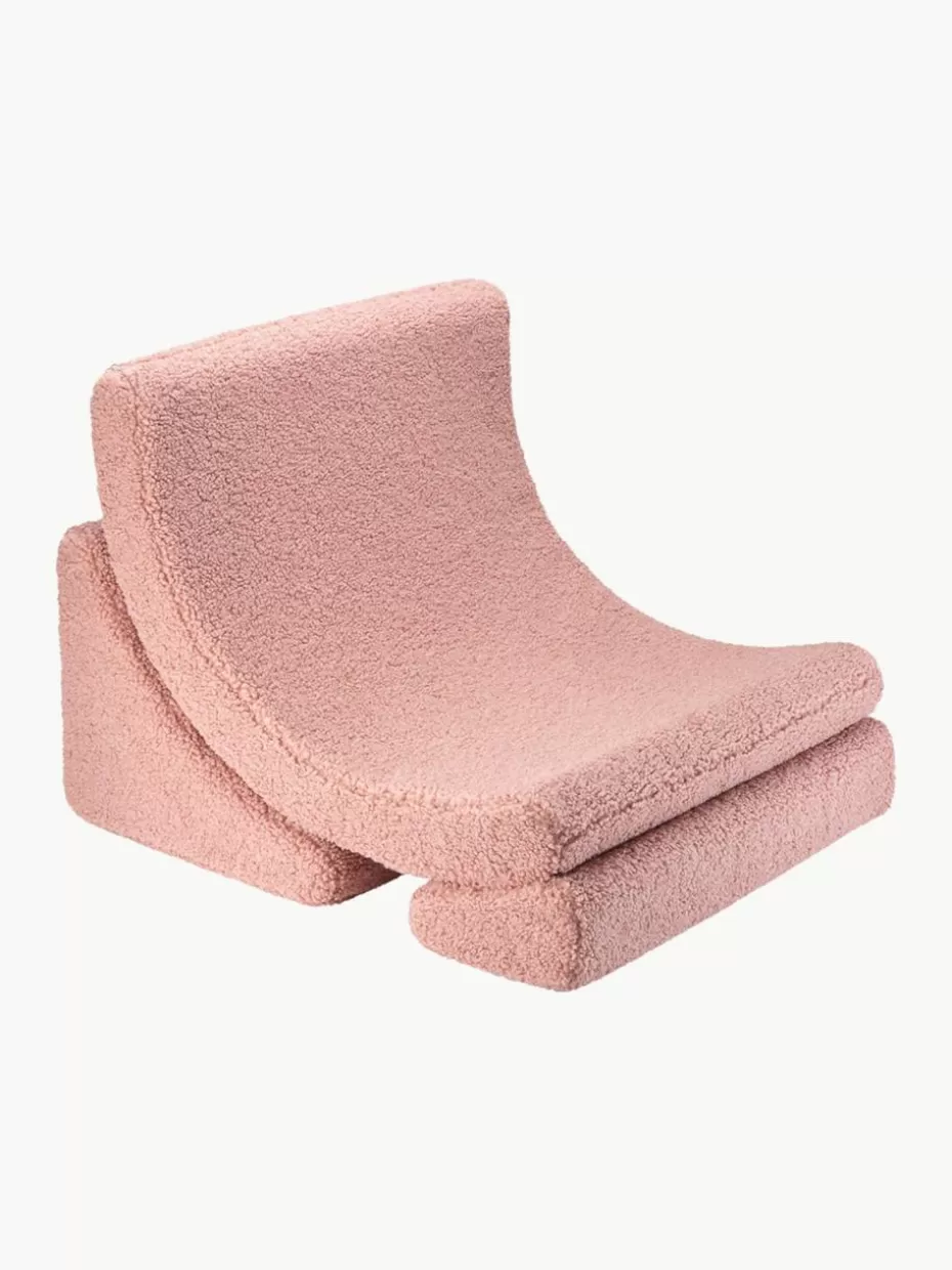 Sitzsäcke-Wigiwama Handgefertigter Teddy-Kindersessel Moon Teddy Hellrosa