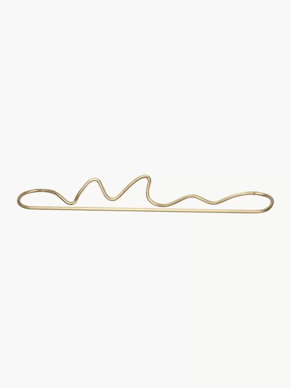 Handtuchhalter-ferm LIVING Handgefertigter Wand-Handtuchhalter Curvature aus Metall Messing, glänzend