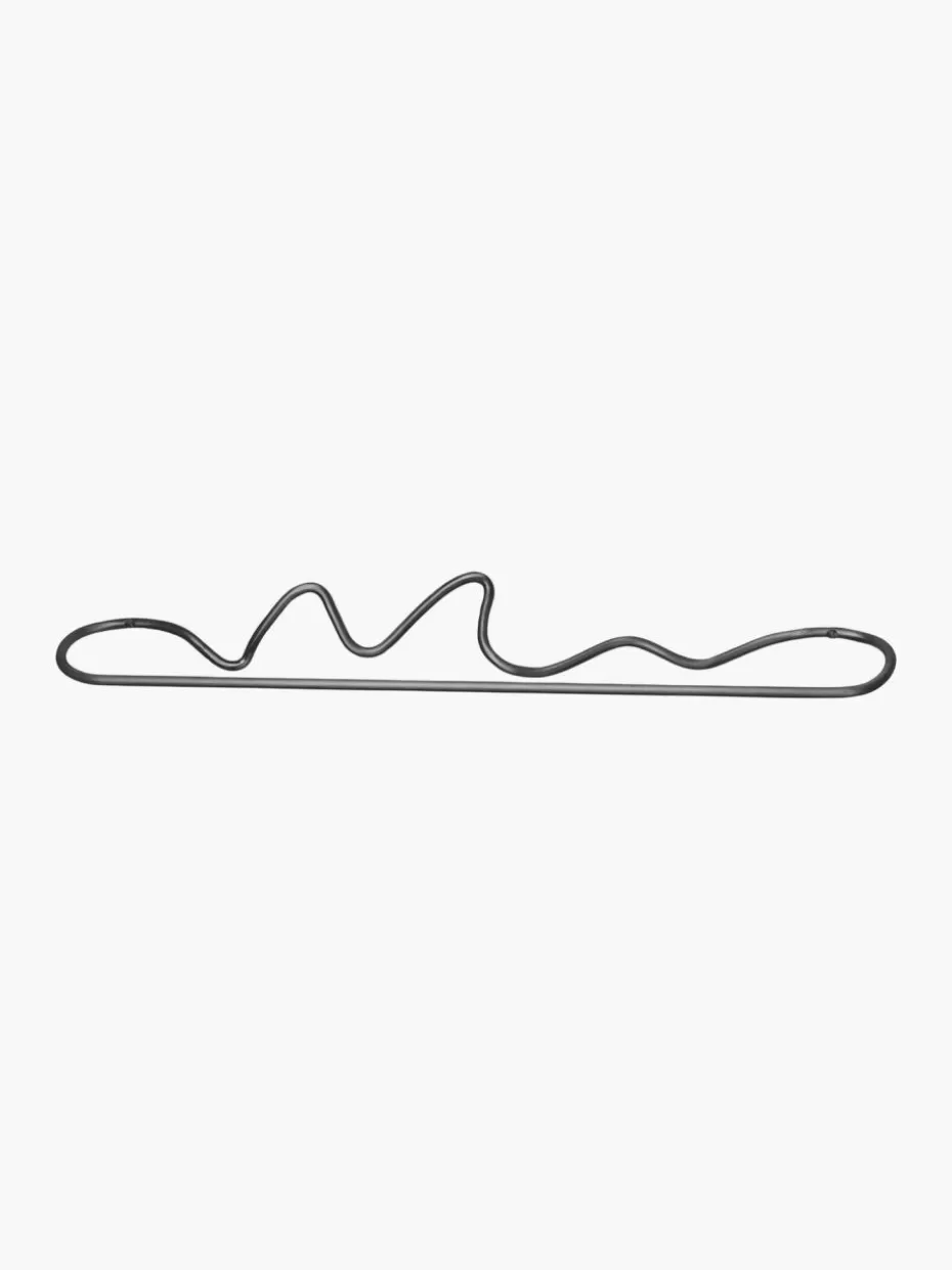 Handtuchhalter-ferm LIVING Handgefertigter Wand-Handtuchhalter Curvature aus Metall Schwarz, matt