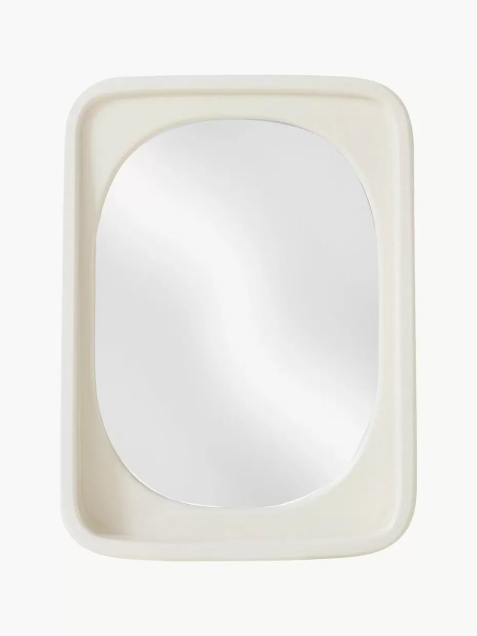 Wandspiegel-HKLIVING Handgefertigter Wandspiegel Curve Off White