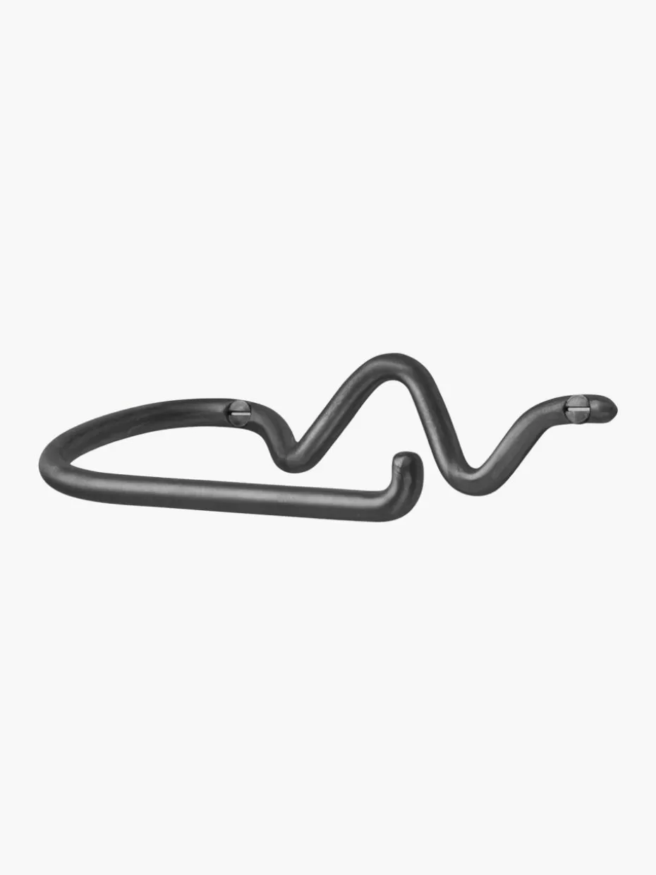 Toilettenpapierhalter-ferm LIVING Handgefertigter Wand-Toilettenpapierhalter Curvature aus Metall Schwarz, matt