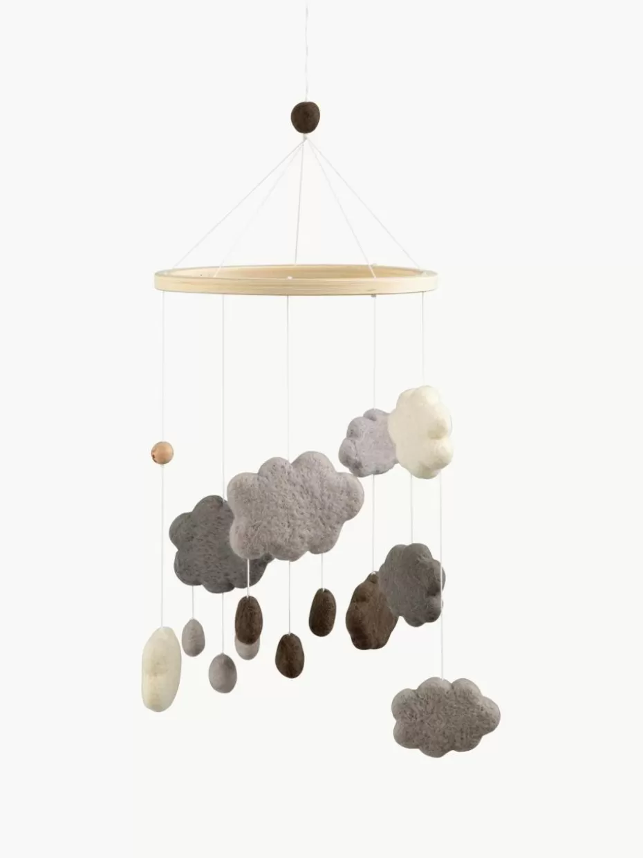 Spieluhren & Mobiles-Sebra Handgefertigtes Babymobile Clouds Grau- und Brauntöne