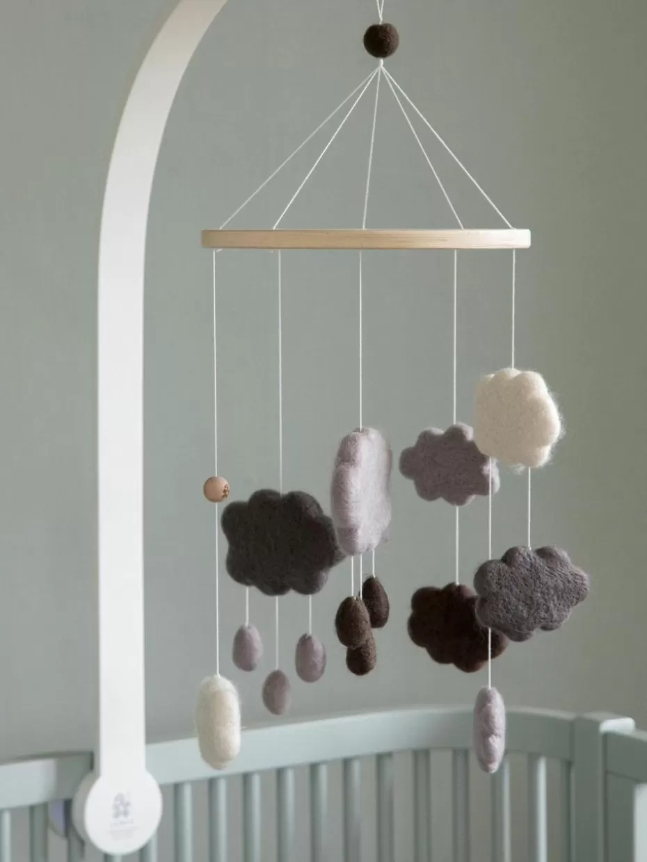 Spieluhren & Mobiles-Sebra Handgefertigtes Babymobile Clouds Grau- und Brauntöne