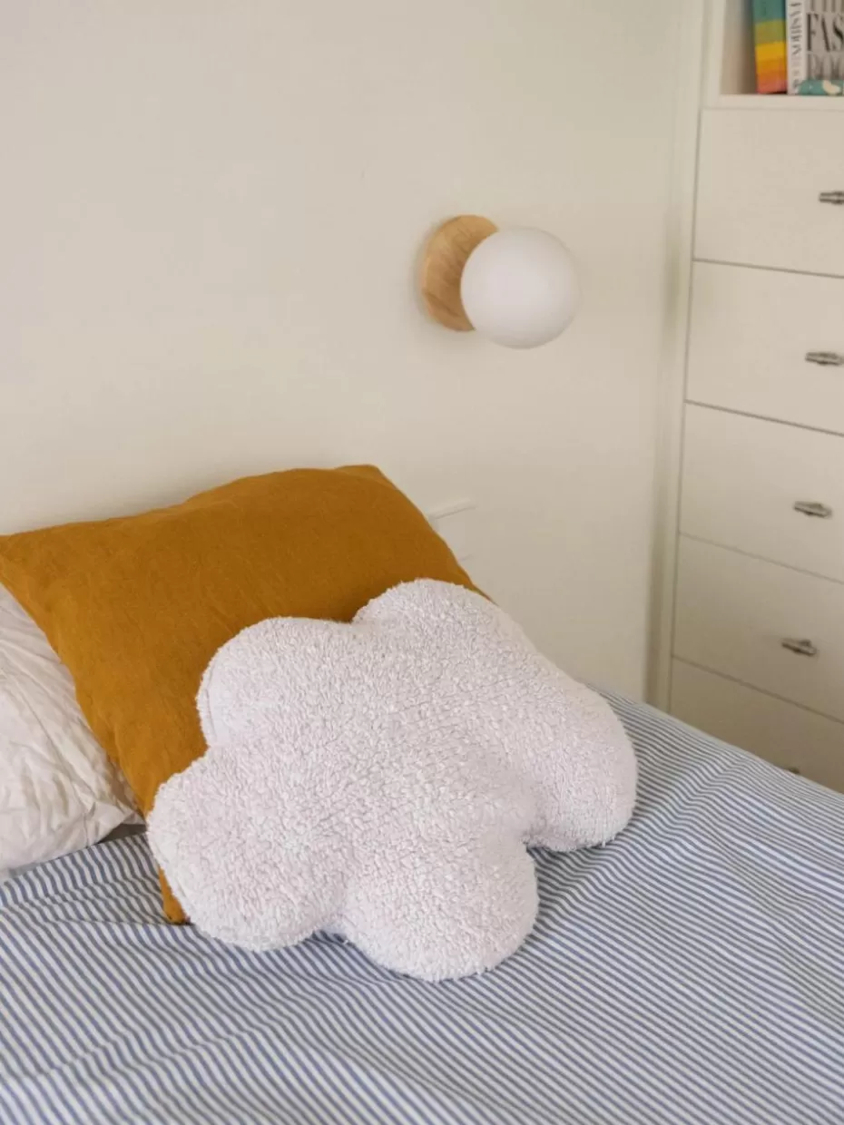 Kissen-Lorena Canals Handgefertigtes Baumwoll-Kuschelkissen Clouds Weiß