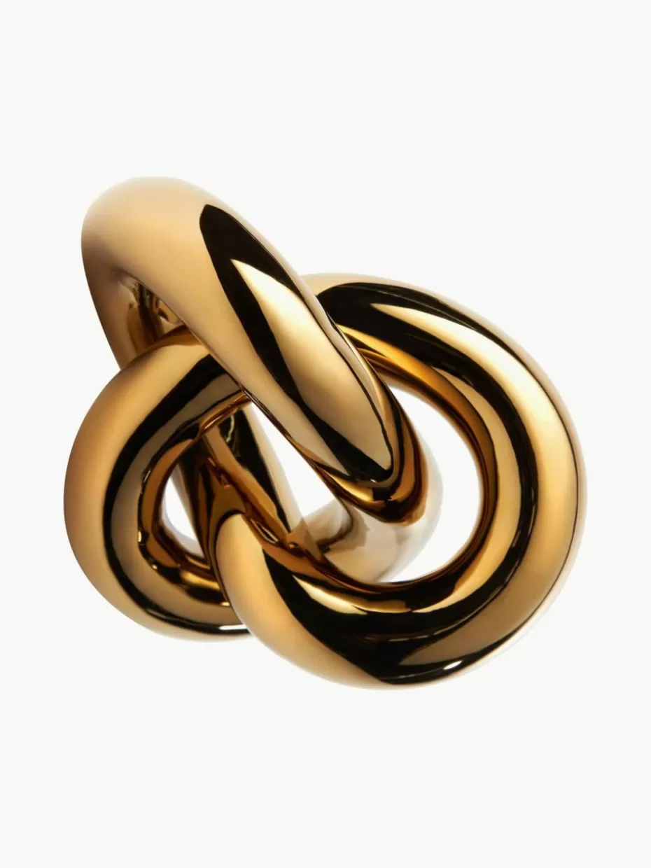 Deko-Objekte-Cooee Design Handgefertigtes Deko-Objekt Knot, H 9 cm Goldfarben, glänzend