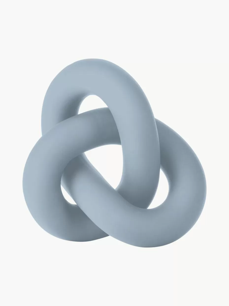 Deko-Objekte-Cooee Design Handgefertigtes Deko-Objekt Knot, H 9 cm Hellblau, matt