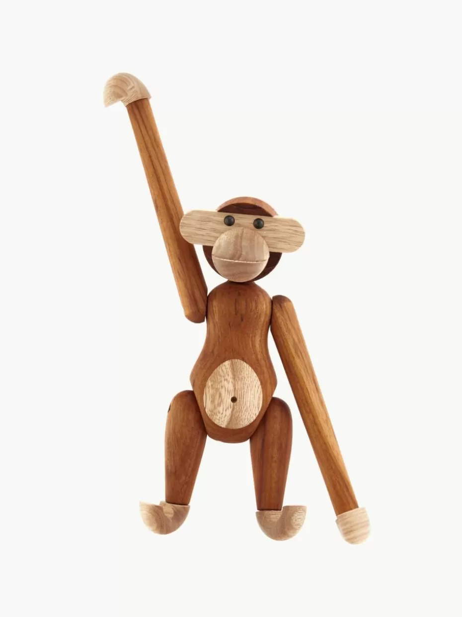 Deko | Deko-Objekte-Kay Bojesen Handgefertigtes Deko-Objekt Monkey aus Teakholz, H 19 cm Teakholz, Limbaholz