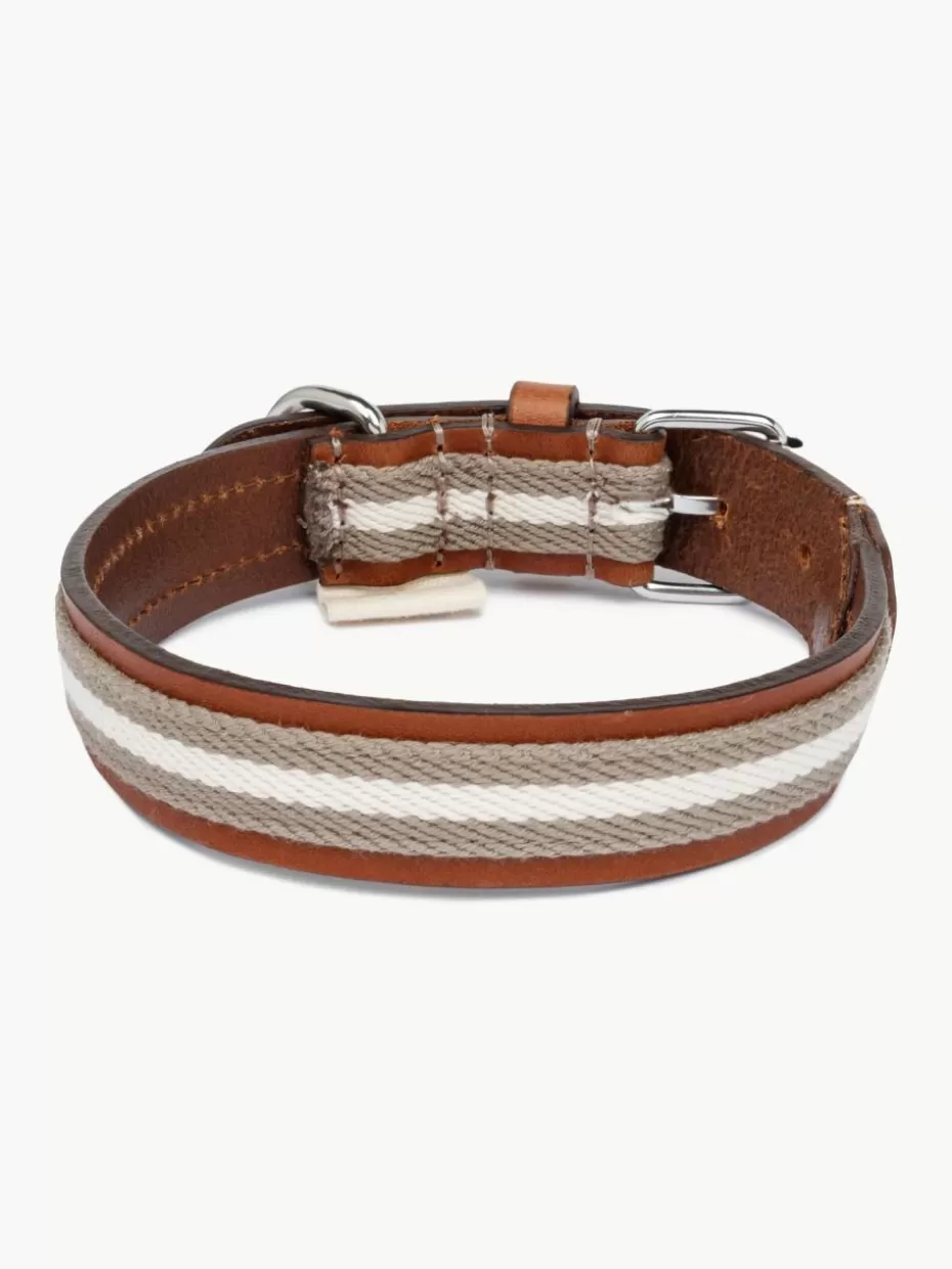 Haustierbedarf-Buddys Dogwear Handgefertigtes Haustier-Halsband Baseball, in verschiedenen Größen Hellgrau, Weiß, Braun