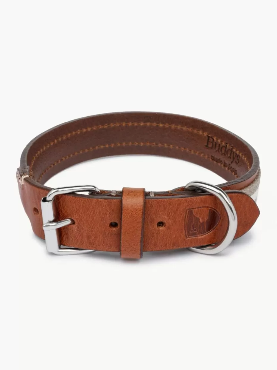 Haustierbedarf-Buddys Dogwear Handgefertigtes Haustier-Halsband Baseball, in verschiedenen Größen Hellgrau, Weiß, Braun