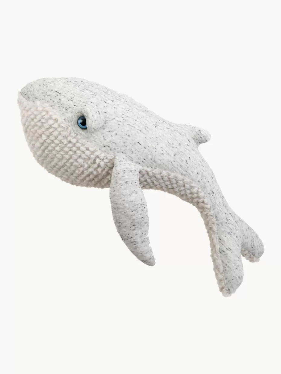 Kissen-BigStuffed Handgefertigtes Kuschelkissen Whale Hellgrau, gesprenkelt