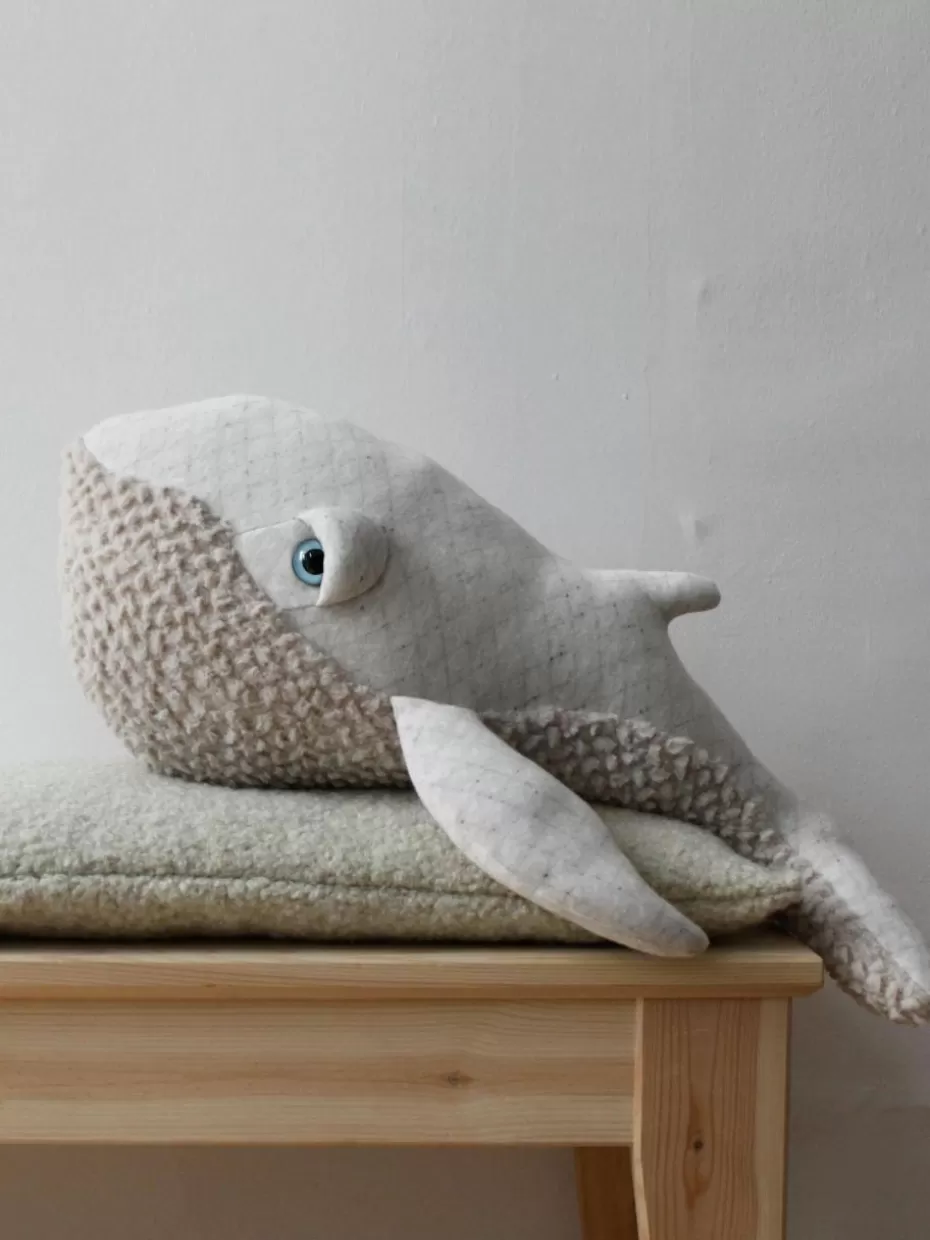 Kissen-BigStuffed Handgefertigtes Kuschelkissen Whale Weiß