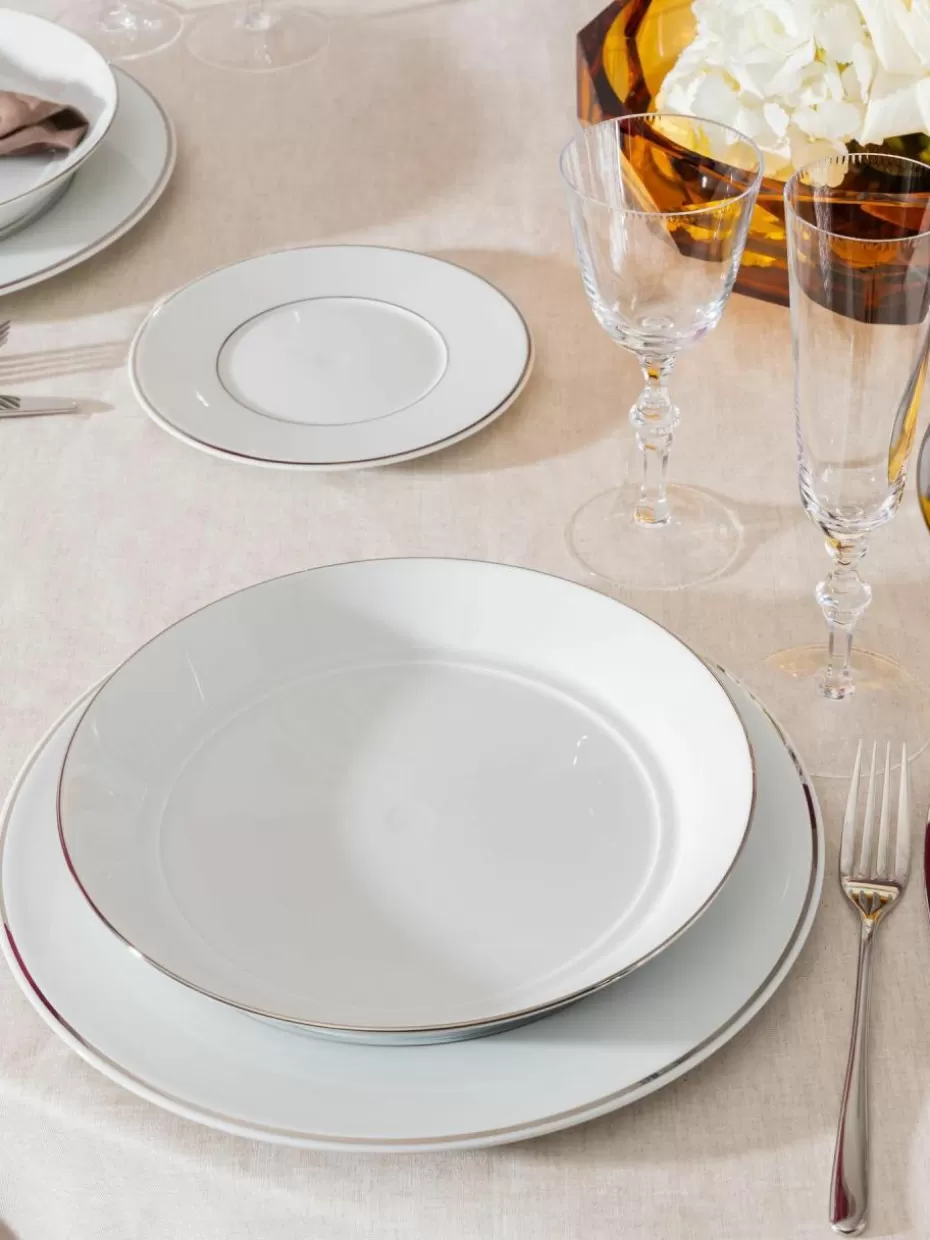 Geschirr-Sets-Meissen Handgefertigtes Porzellan-Geschirr-Set Vitruv mit handgemaltem Platinrand, 2 Personen (14-tlg.)